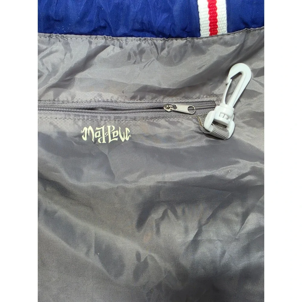 Mad Love Colorblock‎ Drawstring Backpack Blue Red White Nylon OS